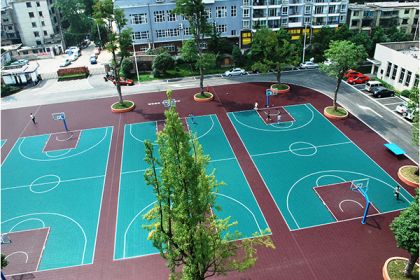 奥斯博—标准三人篮球场地专用悬浮拼装运动地板！