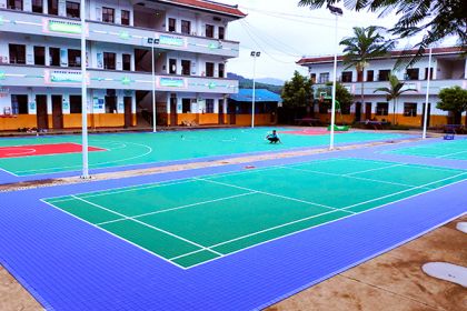 学校篮球场专用悬浮拼装地板——软质拼装地板！